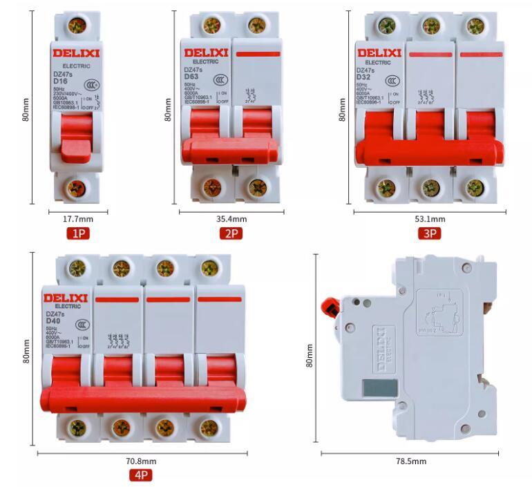 Delixi DZ47S Series Air-Switch Circuit Breaker D-Type Brand Delixi DZ47S Series Air-Switch Circuit Breaker D-Type Brand