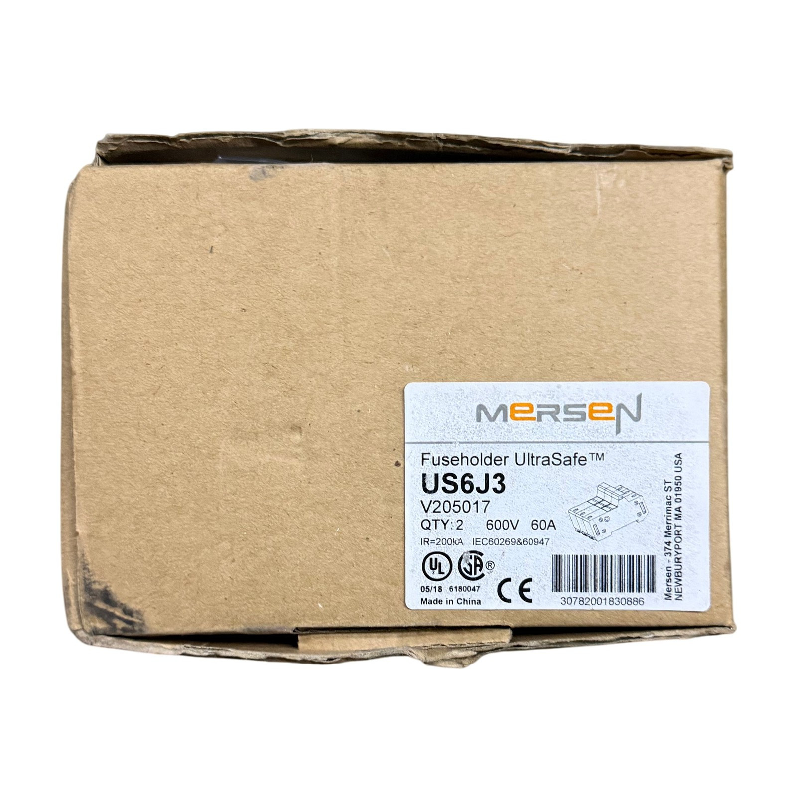 BOX OF 2 Mersen US6J3 UltraSafe 3-Pole 60A 600V Class J Fuseholder V205017 BOX OF 2 Mersen US6J3 UltraSafe 3-Pole 60A 600V Class J Fuseholder V205017