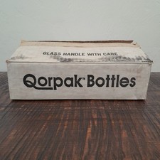 Qorpak Vintage 1 oz Glass Bottles Black Bakelite-Style Caps NOS Lot 47 picture