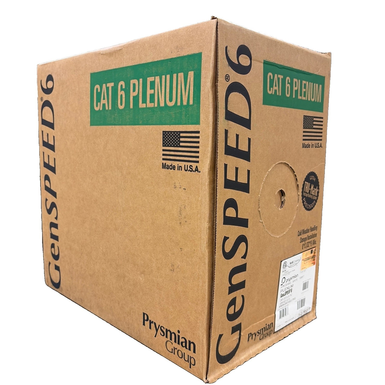NIB Prysmian GenSpeed 6 Cat 6 Plenum 24AWG White Network Cable 7131101 - 1000ft NIB Prysmian GenSpeed 6 Cat 6 Plenum 24AWG White Network Cable 7131101 - 1000ft