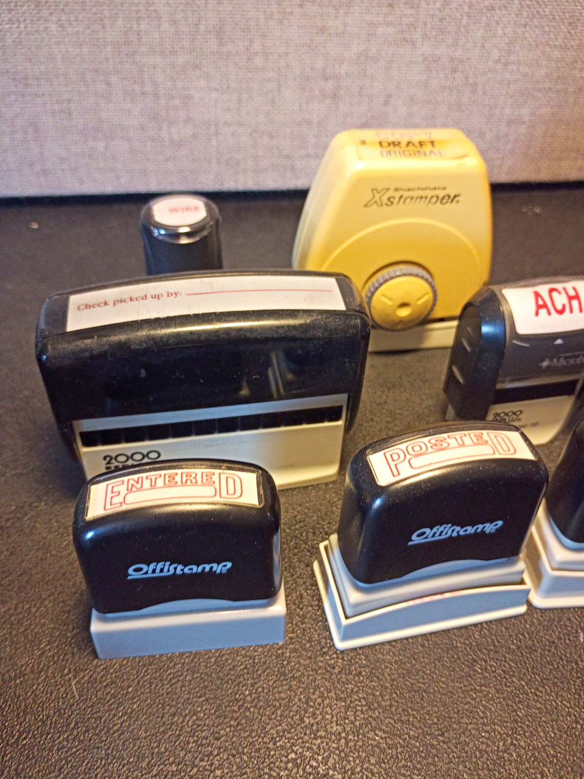 Lot of 6 Vintage Office Rubber Stamps Shachihata Xstamper Offistamp 2000 Plus Lot of 6 Vintage Office Rubber Stamps Shachihata Xstamper Offistamp 2000 Plus