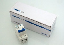 Pack of 6 SNSUAL DZ47-63 C63 2P 63A 400V Miniature Circuit Breaker MCB Fedex Exp picture