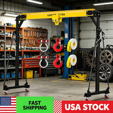 Garvee 2 Ton Adjustable Height Gantry Crane with Manual Trolley, Portable Shop picture