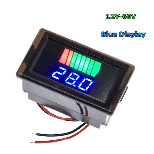 Car Battery Charge Level Indicator 12V-60V Lithium Battery Capacity Meter Tester