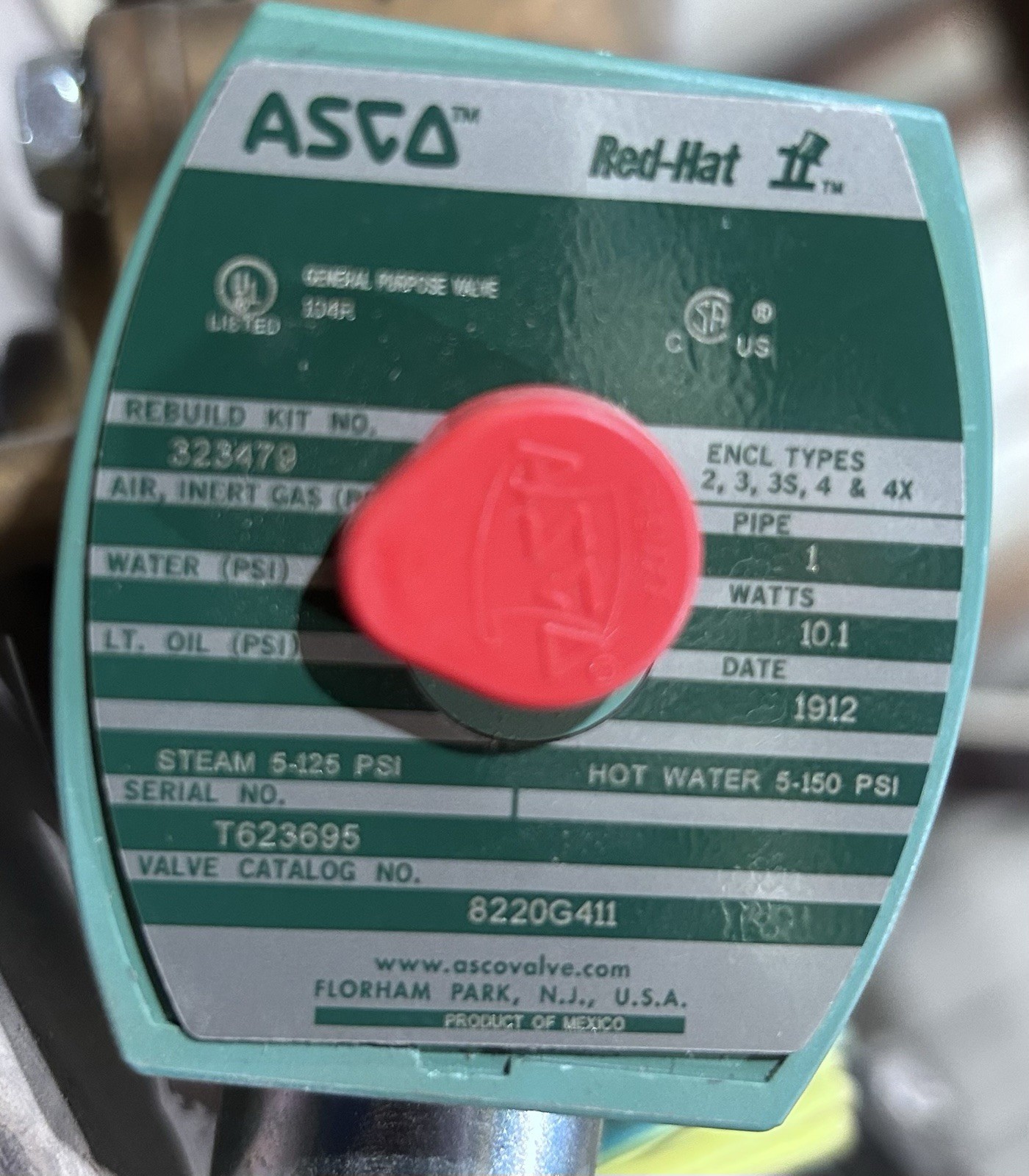 ASCO Redhat Solenoid Valve 8220G411 ASCO Redhat Solenoid Valve 8220G411