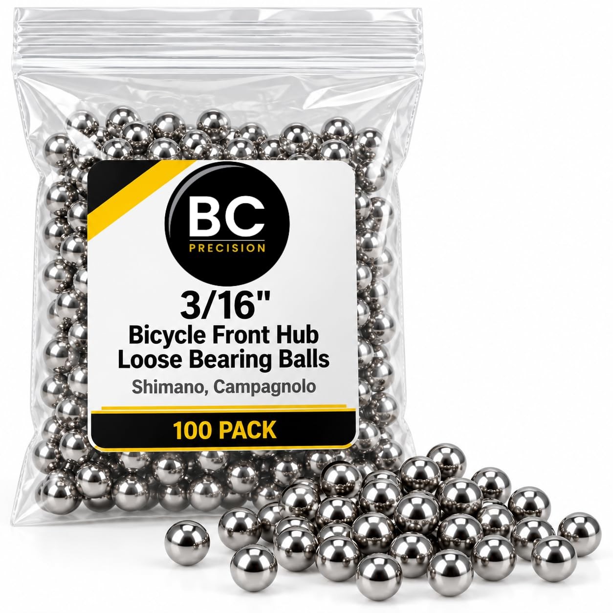 100 Pack 3/16 Inch Bicycle Front Hub Loose Bearing Balls 100 Pack 3/16 Inch Bicycle Front Hub Loose Bearing Balls