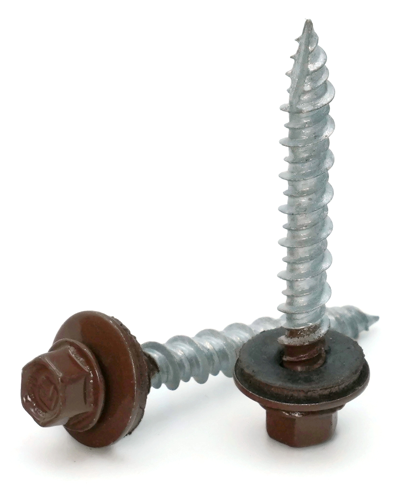 #10 Hex Washer Head Roofing Screws Mechanical Galvanized | Brown Finish #10 Hex Washer Head Roofing Screws Mechanical Galvanized | Brown Finish