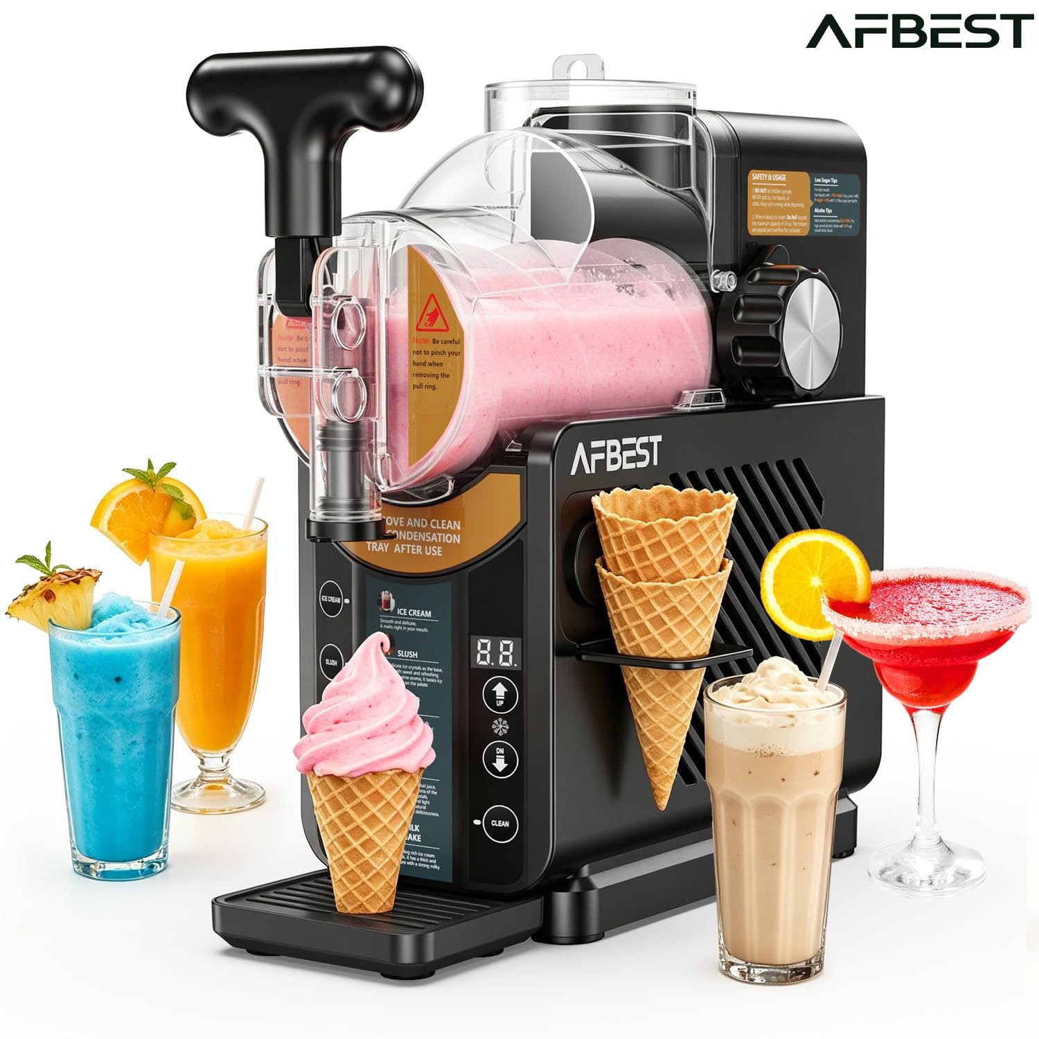 68 Oz Slushie Machine Soft Serve Ice Cream Milkshak Frozen Drink 5 Preset Modes 68 Oz Slushie Machine Soft Serve Ice Cream Milkshak Frozen Drink 5 Preset Modes