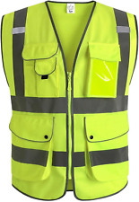 9 Pockets Class 2 High Visibility Reflective Safety Vest for Men Women Work Cons picture