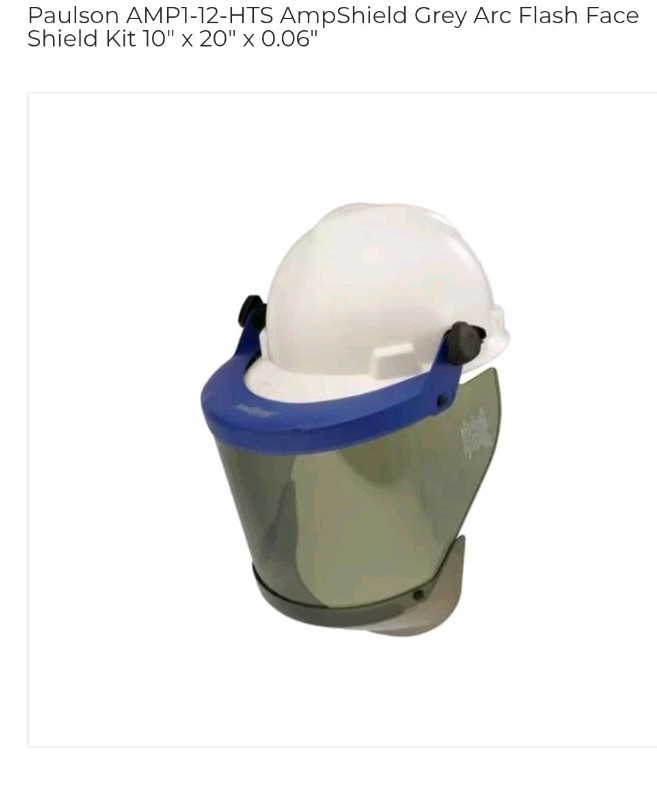 Paulson AmpShield AMP1-12-HTS Arc Flash Protective Shield Polcarbonate Grey NEW Paulson AmpShield AMP1-12-HTS Arc Flash Protective Shield Polcarbonate Grey NEW