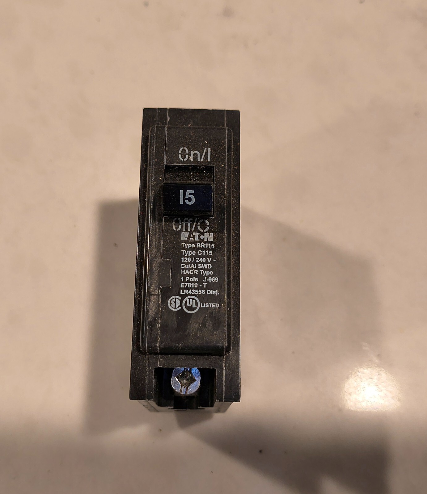 Eaton Corporation BRP115A1CS Single Pole Interchangeable Circuit Breaker 120V 15 Eaton Corporation BRP115A1CS Single Pole Interchangeable Circuit Breaker 120V 15
