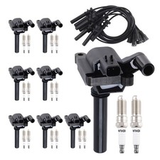 8Pk UF378 Ignition Coils, 16Pk Spark Plugs & Wires for 2003-2005 Dodge 5.7 Hemi picture