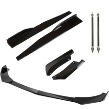Glossy Black Universal Front Bumper Lip Spoiler Diffuser Body Kits Side Skirt picture