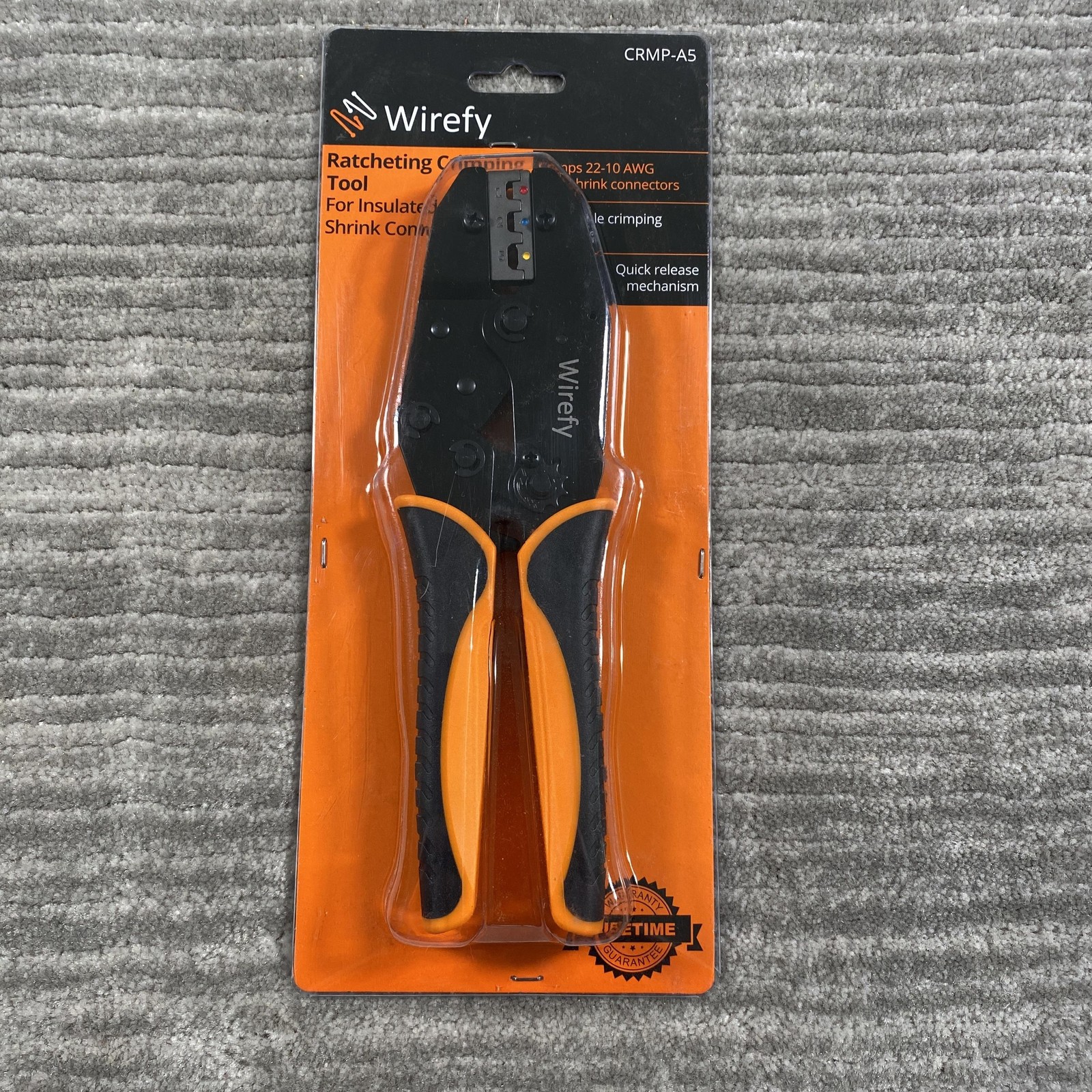 Wirefy Ratcheting Crimping Tool For Insulated Heat Shrink Connectors 22-10 AWG
