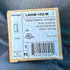 WattStopper LMSW-102-W Digital 2-Button Wall Switch RJ-45 24VDC White (19) count picture