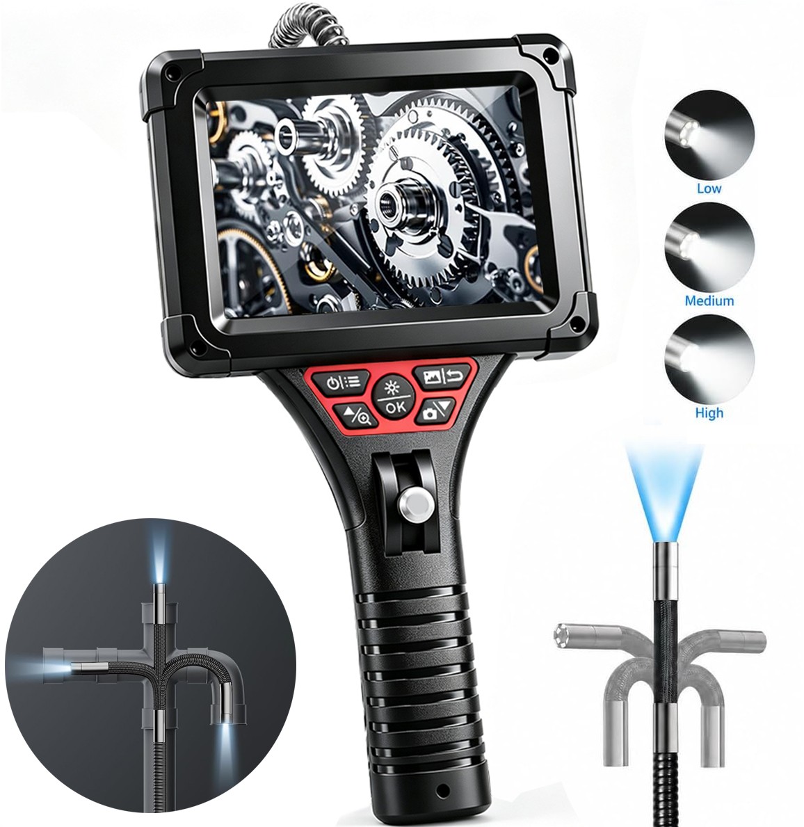 Two-Way Articulating Borescope with Light Industrial Endoscope Inspection Camera Two-Way Articulating Borescope with Light Industrial Endoscope Inspection Camera