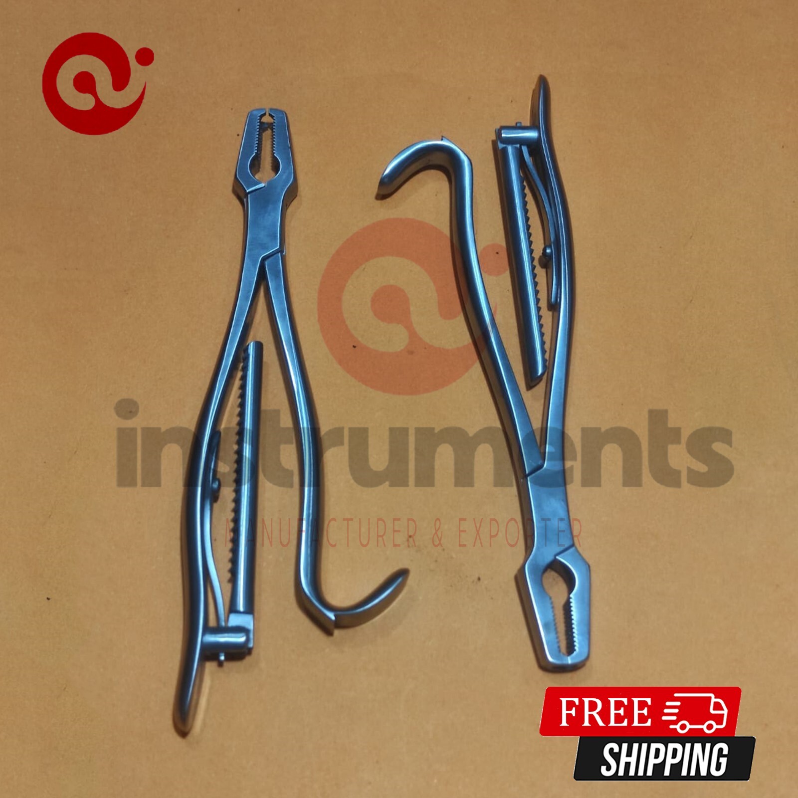KERN Bone Holding Forceps 2pcs 6'' 9'' With Ratchet - Orthopedic Surgical By Ai KERN Bone Holding Forceps 2pcs 6'' 9'' With Ratchet - Orthopedic Surgical By Ai