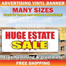 HUGE ESTATE SALE Advertising Banner Vinyl Mesh Sign office space home realtor picture