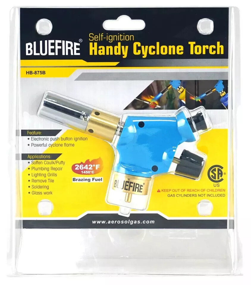 [NEW] BLUEFIRE Handy Cyclone Propane Torch Head Trigger Start Turbo Swirl MAPP