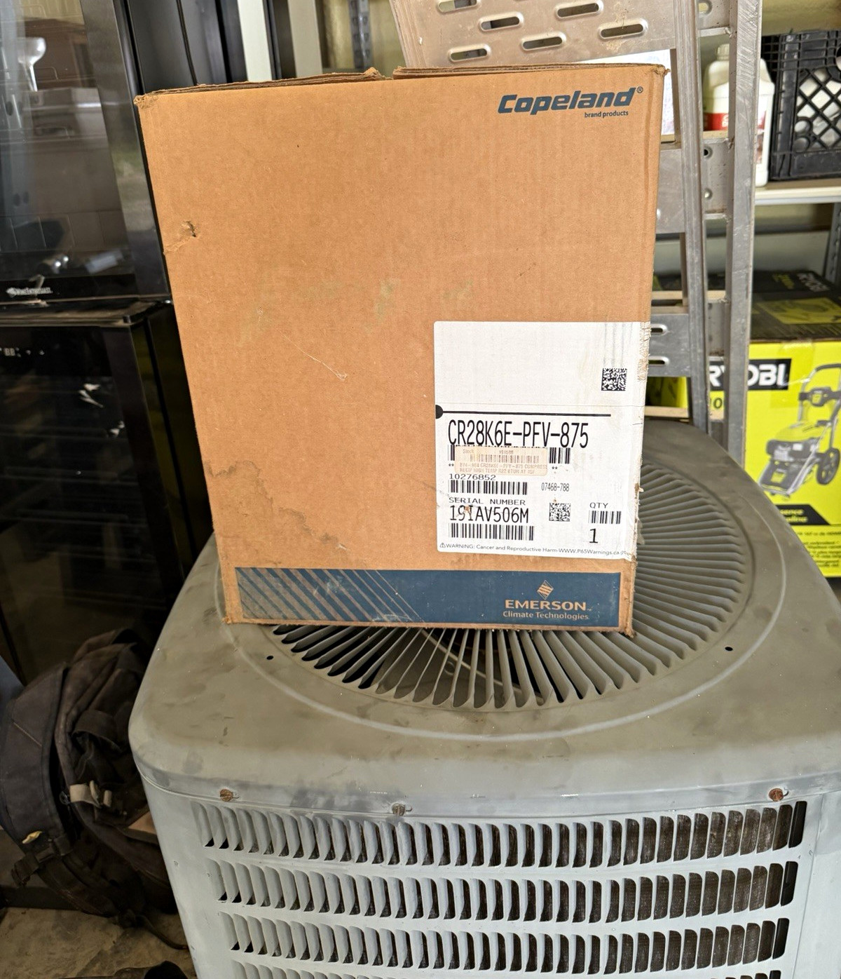 Copeland Hermetic Reciprocating Compressor R-22 56,200 BTU 208/230V 1PH Copeland Hermetic Reciprocating Compressor R-22 56,200 BTU 208/230V 1PH