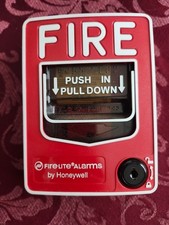 FIRE-LITE ALARMS BG-12 FIRE ALARM PUSH IN PULL DOWN RED WALL STATION BOX NO KEY picture