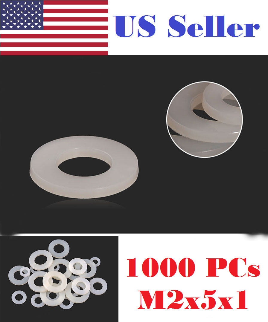 1000 PCs M2 Plastic Nylon Flat Spacer Washer M2x5x1 (2mmx5mmx1mm) 1000 PCs M2 Plastic Nylon Flat Spacer Washer M2x5x1 (2mmx5mmx1mm)