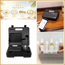 Bluetooth Label Maker Desktop QWERTY Keyboard LCD 24mm TZe Tape USB Carry Case picture