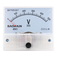 Baomain Analog Voltmeter 85C1 DC 0-500V Rectangle Analog Volt Panel Meter Gauge picture