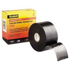3M Electrical Scotch Linerless Splicing Tapes 130C, 30 ft x 2 in, Black picture