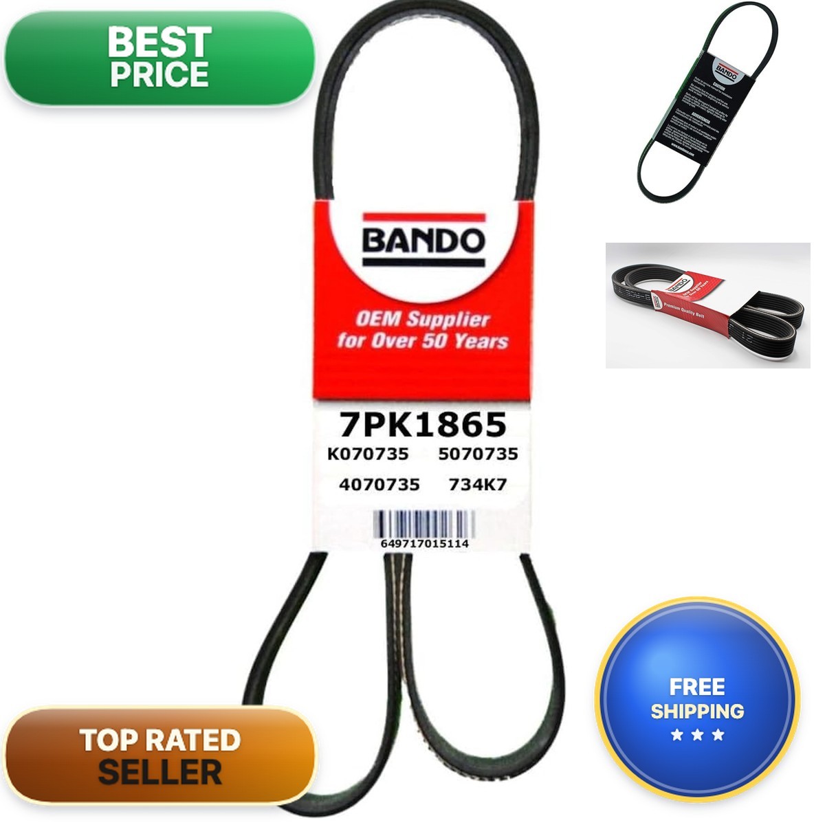 Bando USA 7PK1865 OEM Quality Serpentine Belt Bando USA 7PK1865 OEM Quality Serpentine Belt