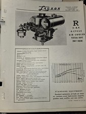 Lauson MODEL R   AIR COOLED 2 HP  ENGINE SPECS PARTS CATALOG 1956 picture