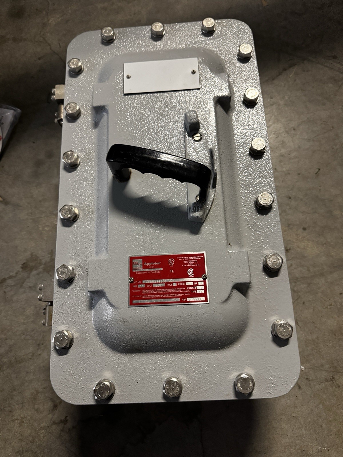 NEW EGS APPLETON EXPLOSION PROOF ENCLOSED BREAKER 60A 600V AEBB136605 NEW EGS APPLETON EXPLOSION PROOF ENCLOSED BREAKER 60A 600V AEBB136605