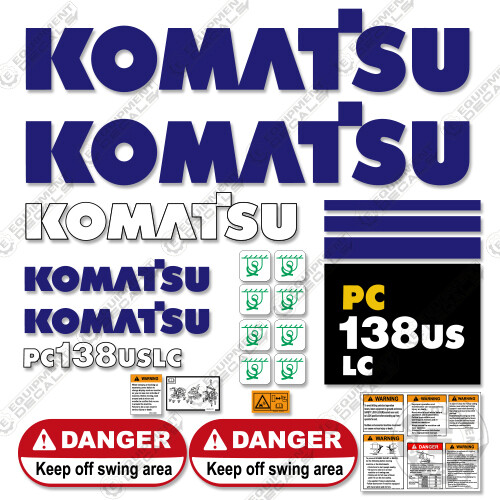 Fits Komatsu PC138USLC-2 Decal Kit Midi Excavator Decals PC 138 US LC 2 Stickers