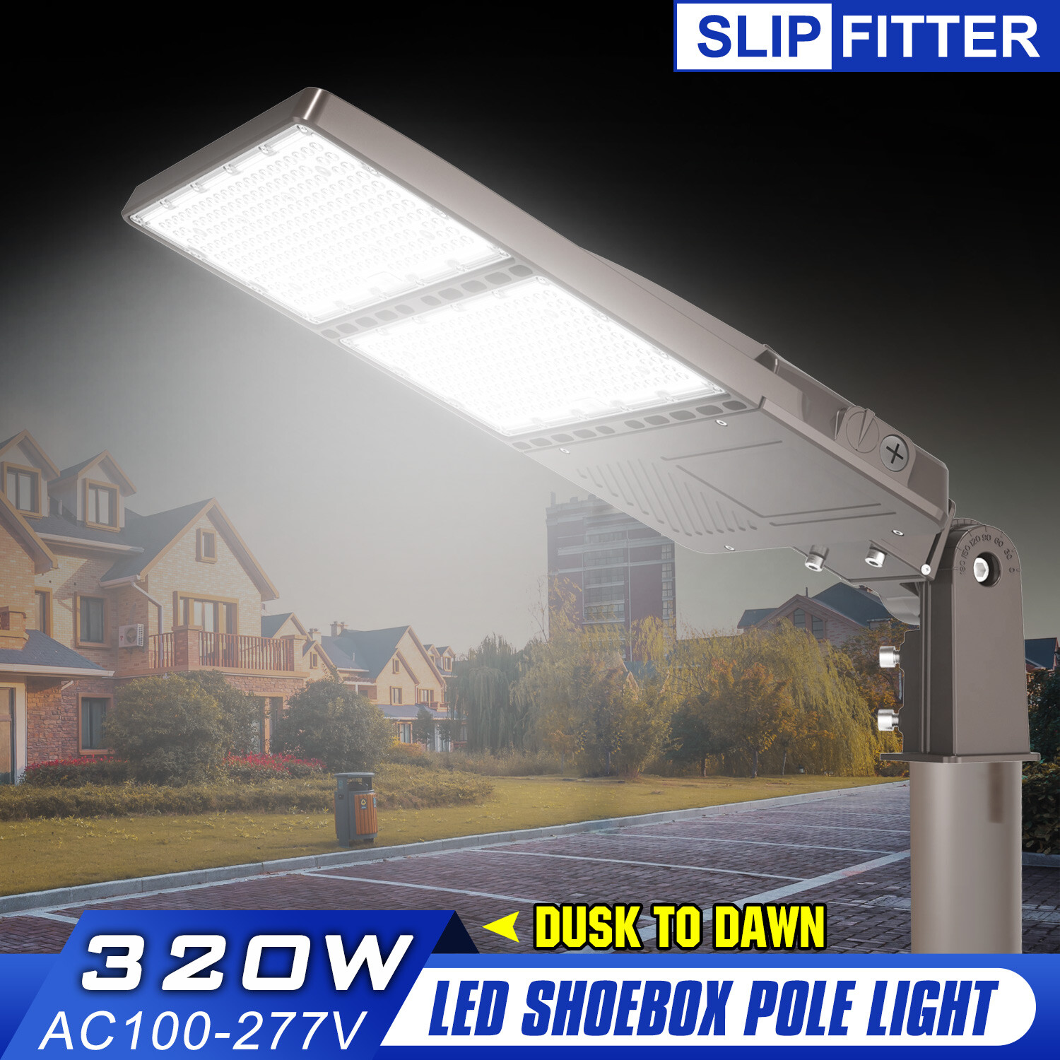 320W LED Shoebox Street Light Outdoor Parking Lot Area Pole Light with Photocell 320W LED Shoebox Street Light Outdoor Parking Lot Area Pole Light with Photocell