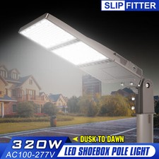 320W LED Shoebox Street Light Outdoor Parking Lot Area Pole Light with Photocell picture