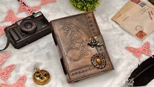 dragon dnd vintage leather journal with clasp lock picture