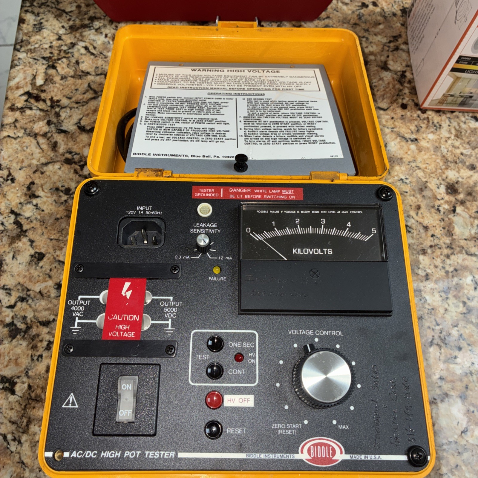 BIDDLE INSTRUMENTS 230425 AC/DC HIGH POT TESTER Pre-Owned