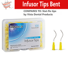 Mark3 Dental Infusor Applicator Tips Pre-Bent Metal Brush End 19Gage #8025 picture