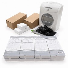 uPunch HN4000 AutoAlign Time Clock Bundle 400 Cards 3 Ribbons 2 Racks picture