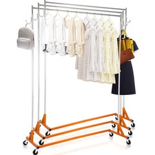 3 Set Z-Truck Clothing Rack Rolling Garment Z-Rack Lockable Casters Heavy-duty picture