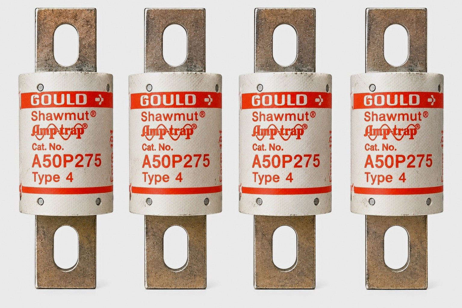 Lot of 4 Gould Shawmut A50P275 Amp-Trap Fuses 275A 500V Type 4 Industrial