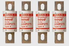 Lot of 4 Gould Shawmut A50P275 Amp-Trap Fuses 275A 500V Type 4 Industrial picture