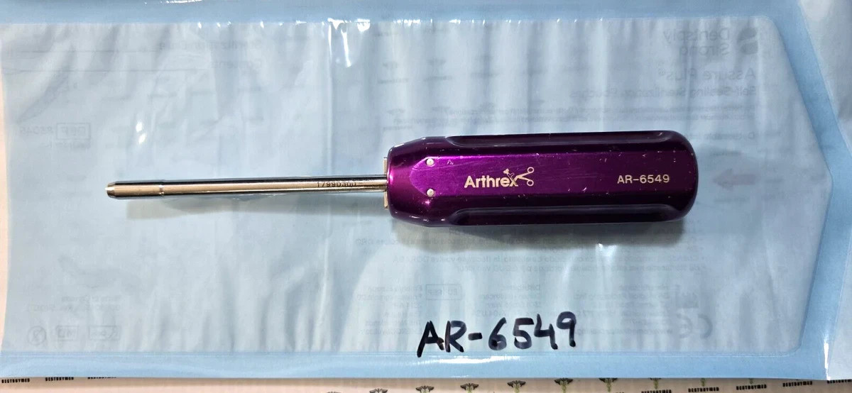 Arthrex AR-6549 Reusable Obturator Purple Handle Arthroscopy Surgical Instrument Arthrex AR-6549 Reusable Obturator Purple Handle Arthroscopy Surgical Instrument