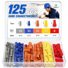 125 PCS Wire Connectors Nuts Electric Wire Caps Assortment Nuts Connection picture