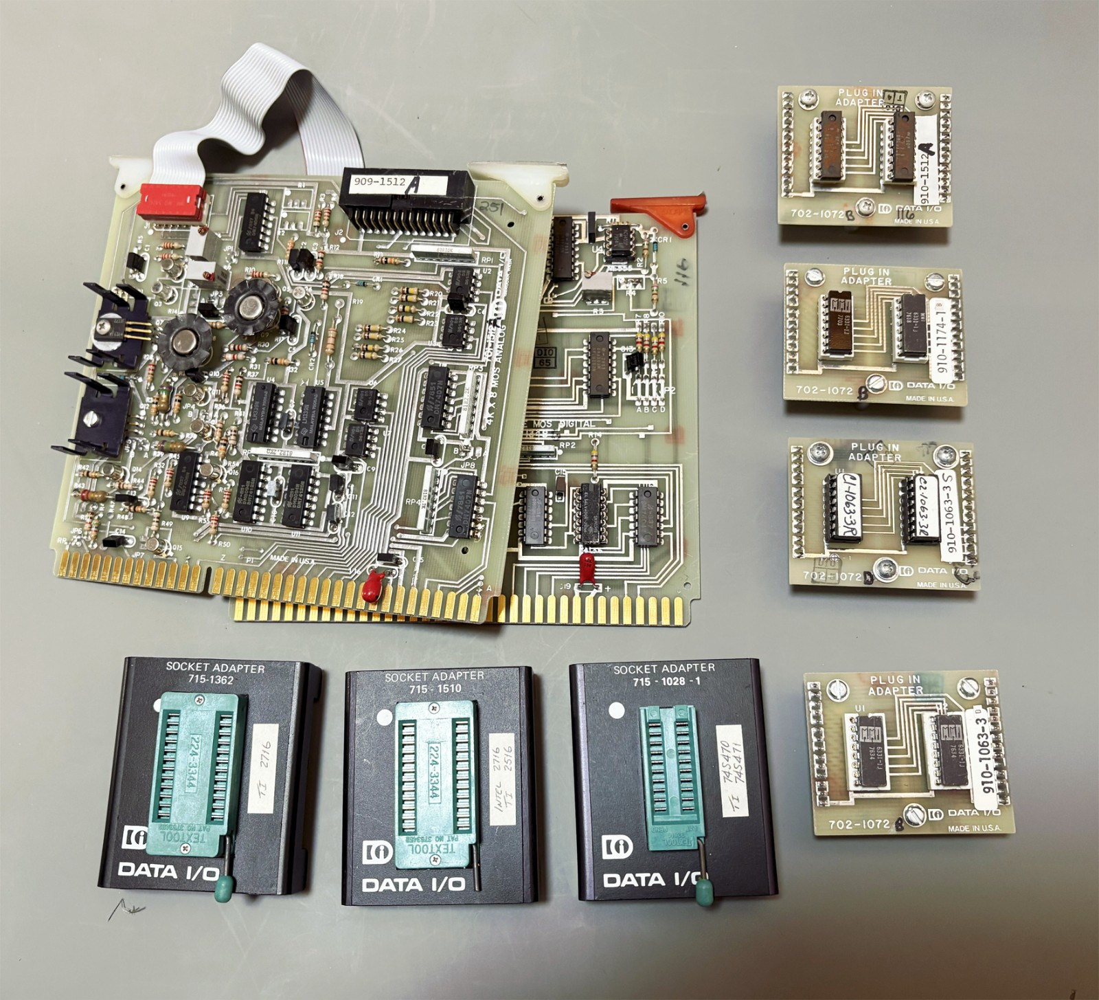 Vintage Lot of Data I/O 29 Calibrator Modules & Program Adapters, Logic Boards