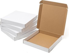 25 Shipping Boxes 14x14x2 Inches, Corrugated Cardboard White picture