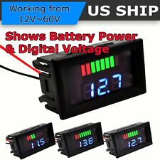 12V-60V Car Marine Motorcycle LED Digital Voltmeter Voltage Meter Battery Gauge picture