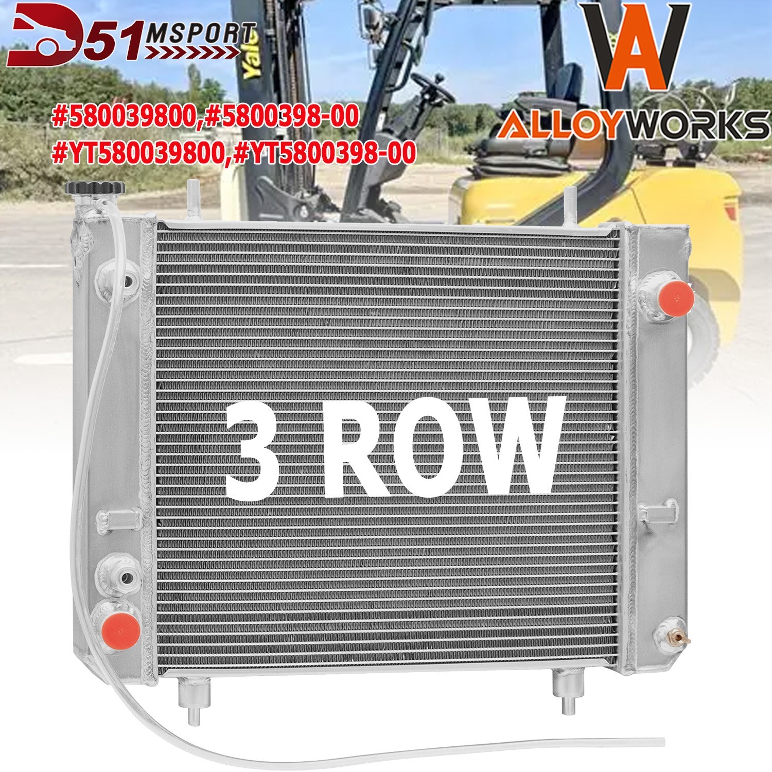 3-Row Aluminum Radiator For Yale Forklift #YT580039800 #580039800 #5800398-00 3-Row Aluminum Radiator For Yale Forklift #YT580039800 #580039800 #5800398-00