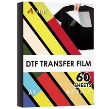 A-SUB DTF Heat Transfer Film A4 60 Sheets , Sublimation Paper for Dark Fabric picture