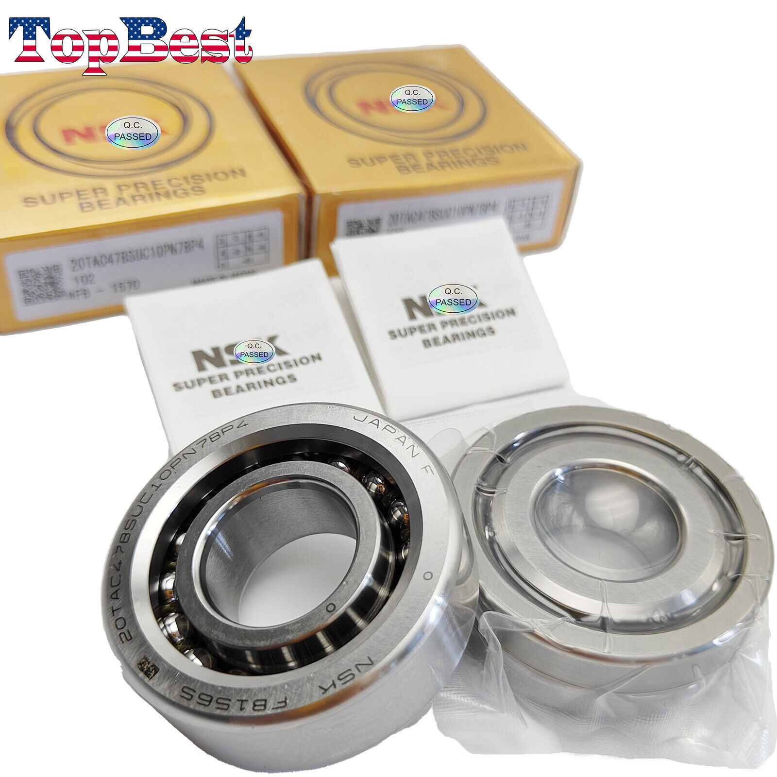 New Precision Ball Screw Bearings for NSK 20TAC47BSUC10PN7BP4 Abec7 Set of 2